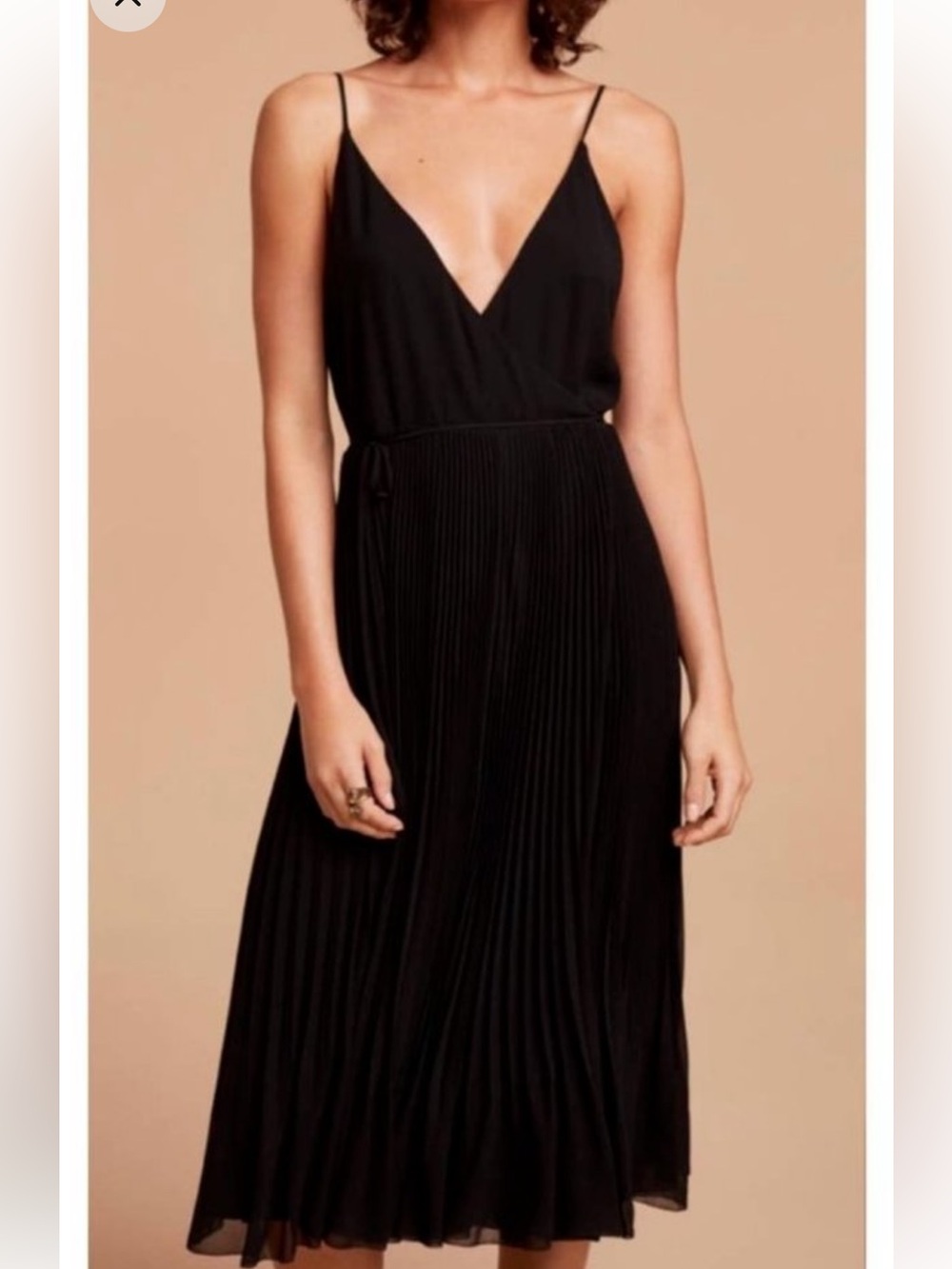Aritzia Beaune Pleated Wrap Dress